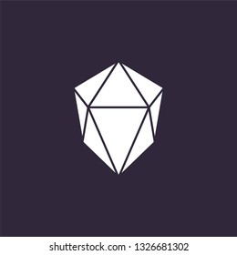 Gem, christal, amethyst, diamont vector logo template