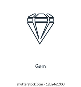 Gem concept line icon. Linear Gem concept outline symbol design. This simple element illustration can be used for web and mobile UI/UX.