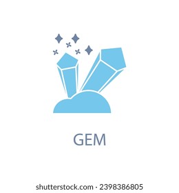 gem concept line icon. Simple element illustration. gem concept outline symbol design.