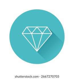 Gem Crystal Geometric Icon Round Style Isolated Vector Illustration