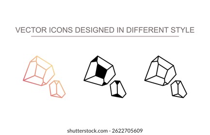 Diseño de icono de cristal de gema con fondo blanco