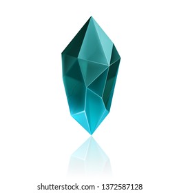 Gem or Crystal. Magic Diamond, Accessory for a Little Princess. Precious Gem Icon. Luxury Symbol on the White Background