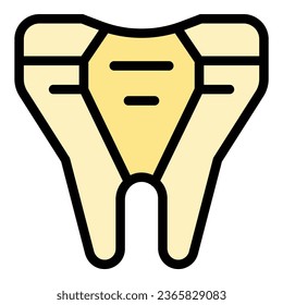 Gem dentistry icon outline vector. Geometric care. Dental fantasy color flat