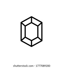 Gem, juego de diamantes Icono en el estilo de línea negra, estilo aislado en el fondo blanco