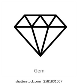 Gem and diamond icon concept