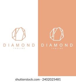 Gem Diamond Template Illustration Gemstone Logo Design Line