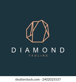 Gem Diamond Template Illustration Gemstone Logo Design Line