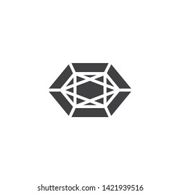 Gem, diamond vector icon. Brilliant filled flat sign for mobile concept and web design. Crystal stone glyph icon. Symbol, logo illustration. Vector graphics