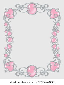 gem frame gentle pink for baby princess template