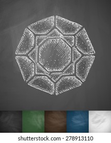 gem icon. Hand drawn vector illustration. Chalkboard Design