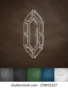gem icon. Hand drawn vector illustration. Chalkboard Design