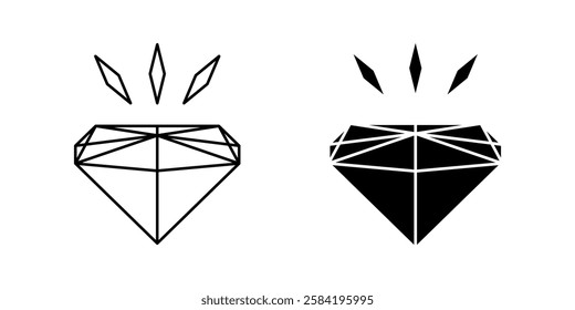 gem icon set. diamond symbol. trendy and modern design