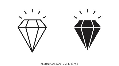 Gem icon set in thin line. vector illustrations for web
