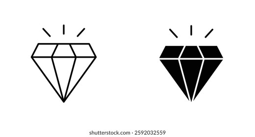 Gem icon symbol collection on white background.