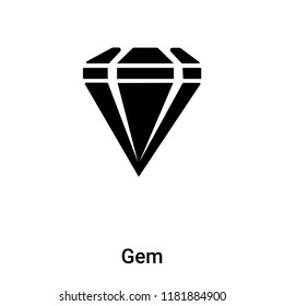 Gem icon vector isolated on white background, logo concept of Gem sign on transparent background, filled black symbol