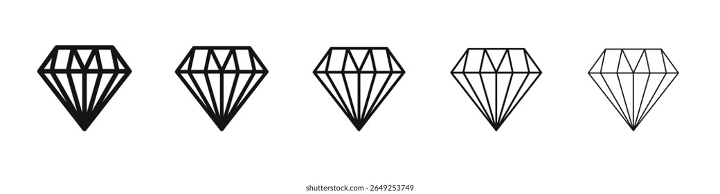 Signo de ilustración de conjunto de Vector de icono de gema
