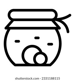 Gem jar icon outline vector. Vegan meat. Junk plant