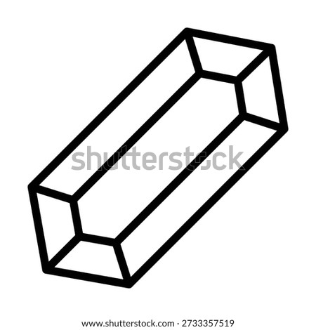 Gem line black icon. Diamond geometric simple sign. Brilliant, jewel, precious stone, gemstone symbol. Isolated on a white background. Vector illustration. Flat design, editable stroke.