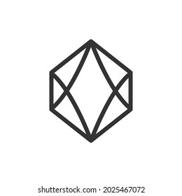 Icono de línea de gema al estilo de moda. Pictograma vectorial de trazo aislado sobre un fondo blanco. Iconos de contorno premium de joyas.