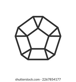 Gema, icono lineal, Gemstone. Línea con trazo editable