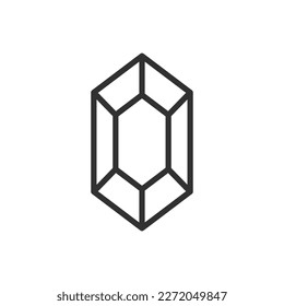 Gema, icono lineal, Gemstone. Línea con trazo editable