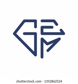 GEM logo initial letter design template vector illustration