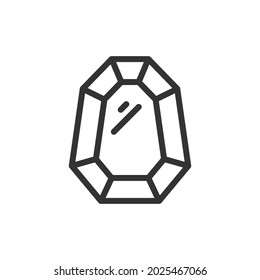 Gem minimal line icon. Web stroke symbol design. Gem sign isolated on a white background. Premium line icon.