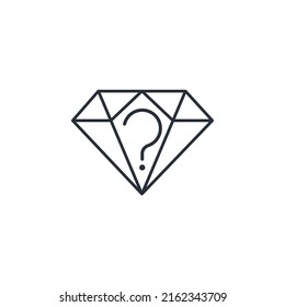 A gem with obscurity. A very expensive question. Vector linear icon isolated on white background
