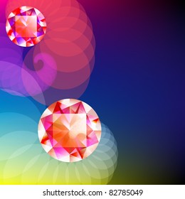 Gem on abstract background