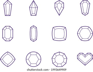 Gem-Umrisssymbole, Vektordesign 