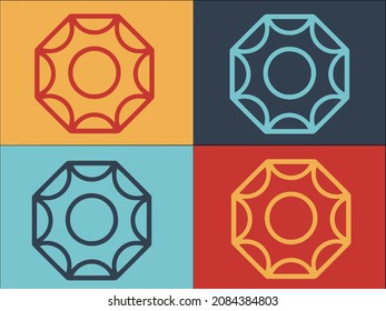 Plantilla de logotipo Gem Pendant, icono sencillo plano de la gema, pendiente, joyería