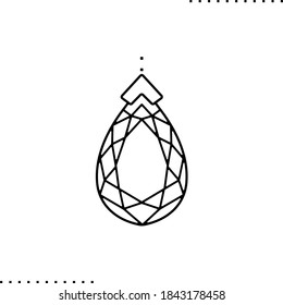 gem pendant vector icon in outlines
