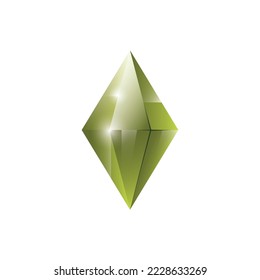 Gem, Precious stone, Game loot UI icon, vector illustration.