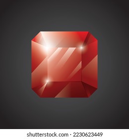 Gem, Precious stone, Game loot UI icon, vector illustration.