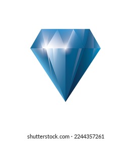 Gem, Edelstein, Spielwiebelsymbol, Vektorgrafik.