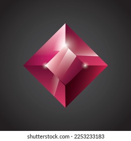 Gem, Piedra preciosa, icono de interfaz de usuario de saqueo de juegos, ilustración vectorial