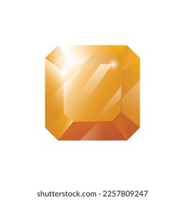Gem, Precious stone, Game loot UI icon, vector illustration