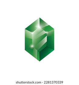 Gem, Precious stone, Game loot UI icon, vector illustration