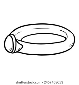 gem ring illustration outline isolated vector	
