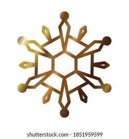 gem snowflake icon over white background, gradient style, vector illustration