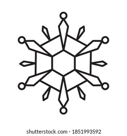icono de copo de nieve sobre fondo blanco, estilo de línea, ilustración vectorial