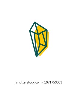 gem stone crystal logo template with outline