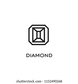 Gem stone crystall monoline icon