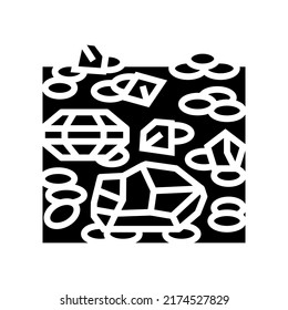 gem stone glyph icon vector. gem stone sign. isolated contour symbol black illustration
