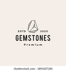 gem stone hipster vintage logo vector icon illustration