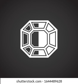 Icono Gem stone en el fondo para diseño gráfico y web. Símbolo de concepto de ilustración creativa para aplicación web o móvil.