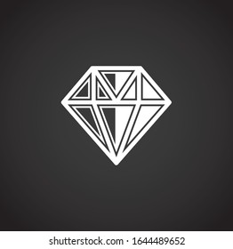 Gem Stein Symbol auf dem Hintergrund für Grafik und Web-Design. Symbol für kreatives Illustrationskonzept für Web- oder mobile App.