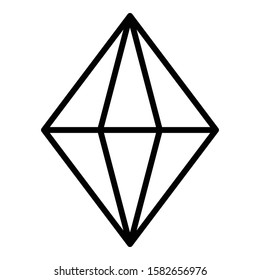 Gem stone icon. Outline gem stone vector icon for web design isolated on white background