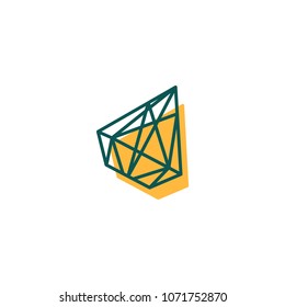 gem stone logo template monoline vector