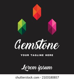 GEM STONE LOGO VECTER .. THREE DIFFERENT COLOR GEMSTONE ISOLATED  WITH BACKGROUND. ALL LAYERS ARE SINGLE FOR ANY CUSTOMIZATION.